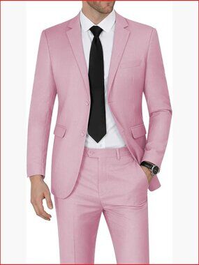 Men's Suit Slim Fit 2 Piece Blazer Pants Set Wedding Prom Tuxedo